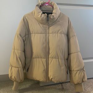 Tan ZARA puffer jacket
